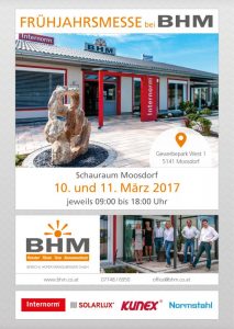 BHM Hausmesse in Moosdorf am 10. + 11.03.2017